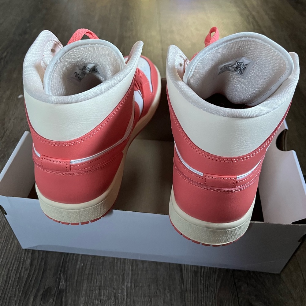 Jordan Women's Pink and Cream High-Top Sneakers - Picture 3 of 5